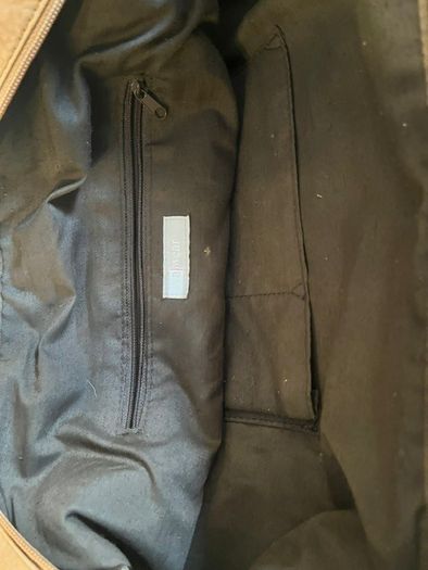 A-WEAR BAG OVERNIGHT WEEKEND Camel beige Stylish Faux Leather bag. Brass hardware In Very Good Condition. Generous sizing