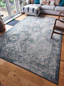 IKEA x-large rug, 200x300. grey/ green/navy tones