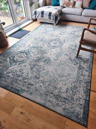 IKEA x-large rug, 200x300. grey/ green/navy tones