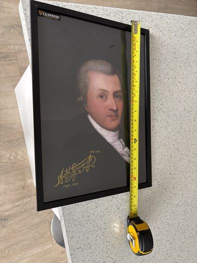Arthur Guinness printed portrait framed