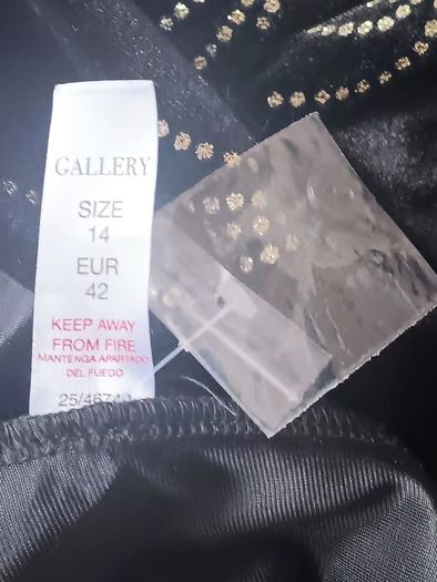 Gallery Black Velvet Dress  with silver embellishments