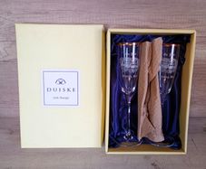 Duiske - on your wedding day - gold rimmed champagne flutes