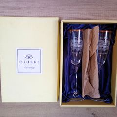 Duiske - on your wedding day - gold rimmed champagne flutes