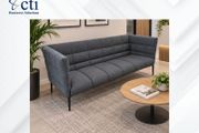 3 x Navy Reception Sofas - Grade A