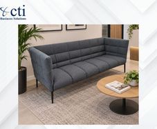 3 x Navy Reception Sofas - Grade A