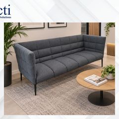 3 x Navy Reception Sofas - Grade A