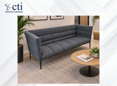 3 x Navy Reception Sofas - Grade A