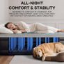Inflatable Mattress, Air Bed, Double Airbed with Built in Pump, Blow Up Mattress, Folding Guest Bed Self Inflating with Flocked Surface for Camping and Home Use, 190cm x 140cm x 46cm (Black) Image 2