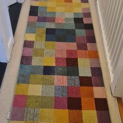 Rug with muliti colour square pattern