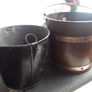 Antique copper bound bucket with internal metal bucket Image 4