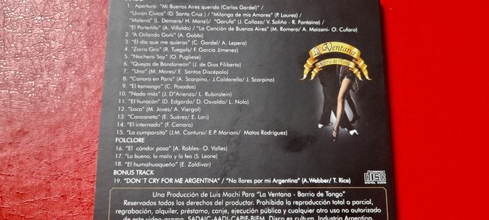La Ventana. Barrio de Tango. CD. Free Postage!