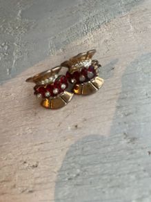 Antique Screw in Art Deco Earrings Stones missing