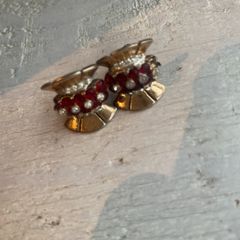 Antique Screw in Art Deco Earrings Stones missing