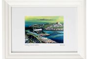 Low cloud dalkey Island framed print by artist Helen Mathews