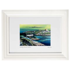 Low cloud dalkey Island framed print by artist Helen Mathews