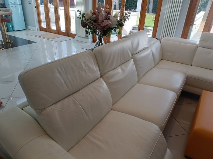 Leather sofa Italian White BARDI brand