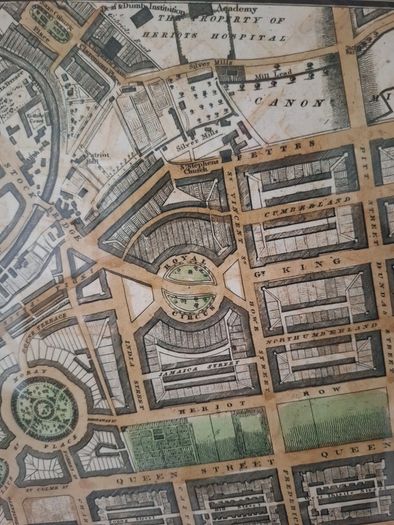 Map Edinburgh Scotland new town 1831