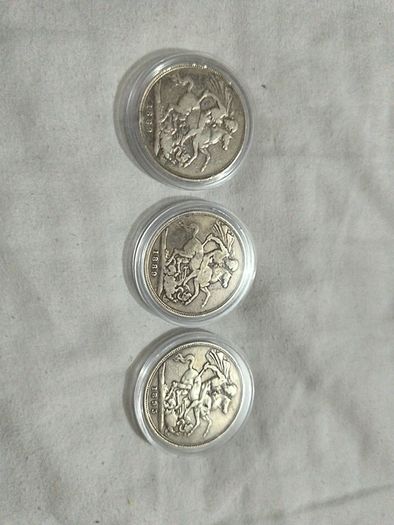 Victorian Silver Crowns -3 Coin Set