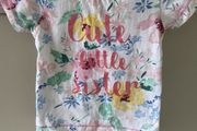 Cute little sister floral tshirt 3-6 months
