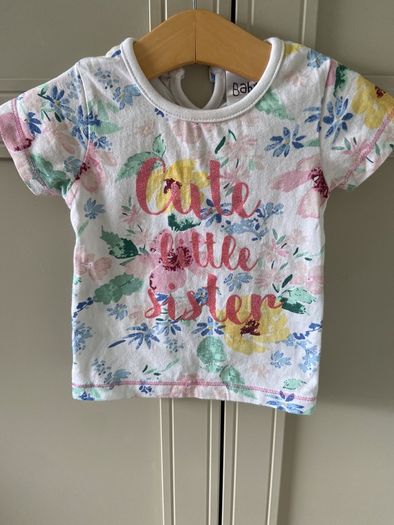 Cute little sister floral tshirt 3-6 months
