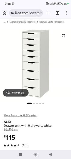 IKEA Alex 9 Drawer Unit