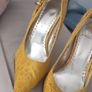 yellow snake print high heels size UK 3 Image 5