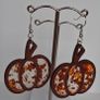 Fall Glitter Resin & Wood Pumpkin Earrings Image 4