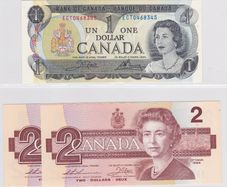 Canada Banknotes x 3