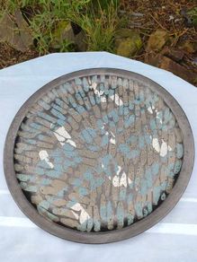 16.5 inch Soda fired stoneware platter