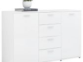 Sideboard High Gloss White 120x35,5x75 cm Chipboard