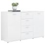 Sideboard High Gloss White 120x35,5x75 cm Chipboard Image 7
