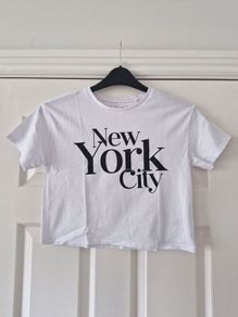 F&F White Cropped T-Shirt