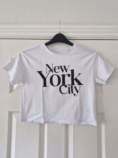 F&F White Cropped T-Shirt