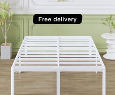 Super King Bed Frame 46 cm High with Rounded Corners, Heavy Duty Metal Bed Frames 6ft