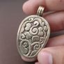 ress Vintage Tiger Eye Carved Stone Skull Shape Vintage Brass Desgin Pendant Image 9