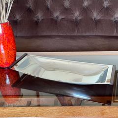 Mid Century Modern Stainless Steel Canoe Tray Danish Lundtofte DKF 1960s