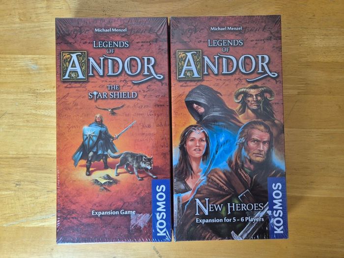 Legends of Andor Board Game Expansions Set (The Star Shield & New Heroes) - Brand New Sealed