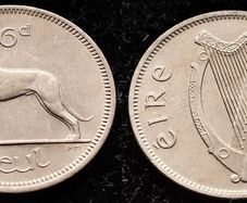 [#118] - Ireland 1968 | 6 Pence | Wolfhound | KM.13a | MS