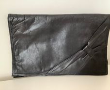 Gorgeous vintage black leather clutch bag