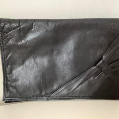 Gorgeous vintage black leather clutch bag