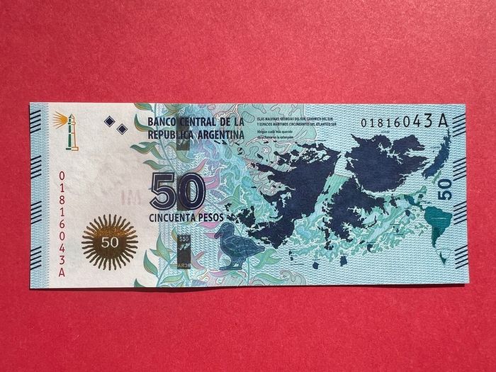 Argentina  50 Pesos  2015  Pick. 362a .  ( UNCIRCULATED ) Commemorative. Issue . Malvinas  Islands   /  Falklands  Islands . ( UNC )