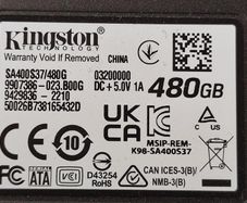 Kingston 480 Gb SSD