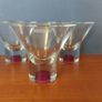 Fabulous Set of Three Vintage Rare Collectable Absolut Vodka "Absolutini" Cocktail/Martini Glasses with Burgundy Base Inserts, Excellent Condition Image 5