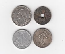 France, 4 x coins (No: 382)