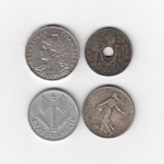 France, 4 x coins (No: 382)