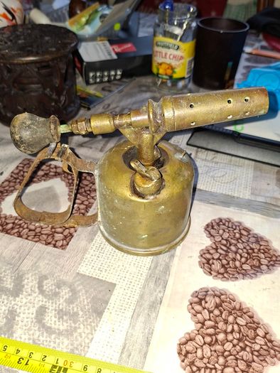 Beautiful Old Brass Soldering Blow Lamp Postage Available