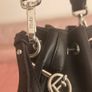 Fendi Mon Tresor Mini Black Leather & Velvet FF Motif Bucket Bag Image 7