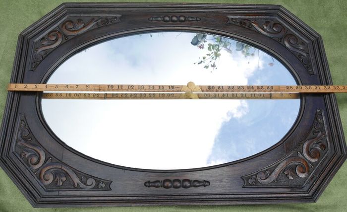 Antique Carved Oak Mirror