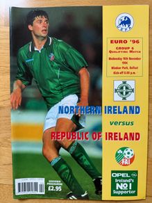 Northern Ireland v Republic of Ireland Official Souvenir Programme Wed 16th November 1994