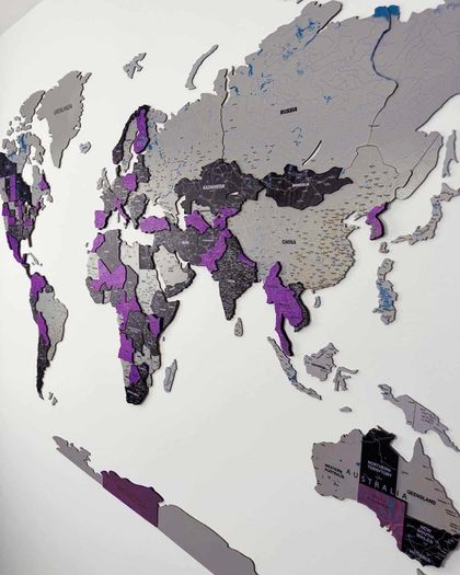 3D Premium Wooden World Map with Country Borders Country Names Capital Names US and Canada Borders and Names World Biggest City Names World Biggest Rivers World Biggest lakes World Main Roads 3D Map Effect